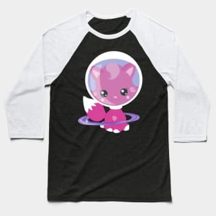 Space Cat, Cute Cat, Space, Cosmonaut, Astronaut Baseball T-Shirt